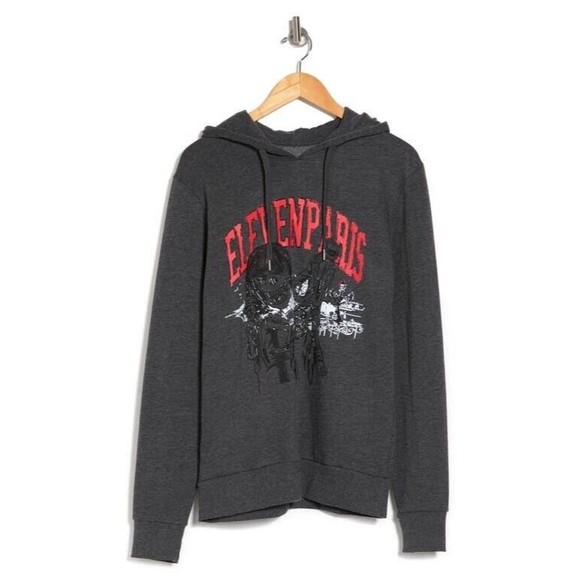 eleven paris Life is a Joke Men’s Sweatshirt Hoodie Skeleton Gray Large Pullover - Picture 1 of 7
